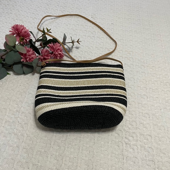 Striped Black and Cream Women's Bag - Picture 5 of 9